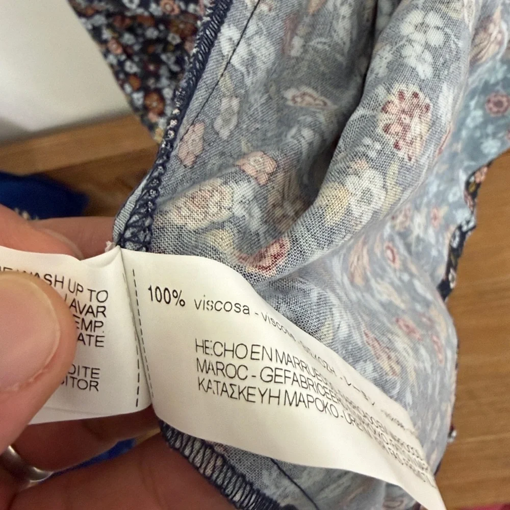 Zara Girls Navy Floral Button-Front Dress size 13/14